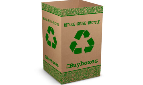 Digitally printed cardboard donation bin