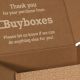 Zoomed in brown mailer box