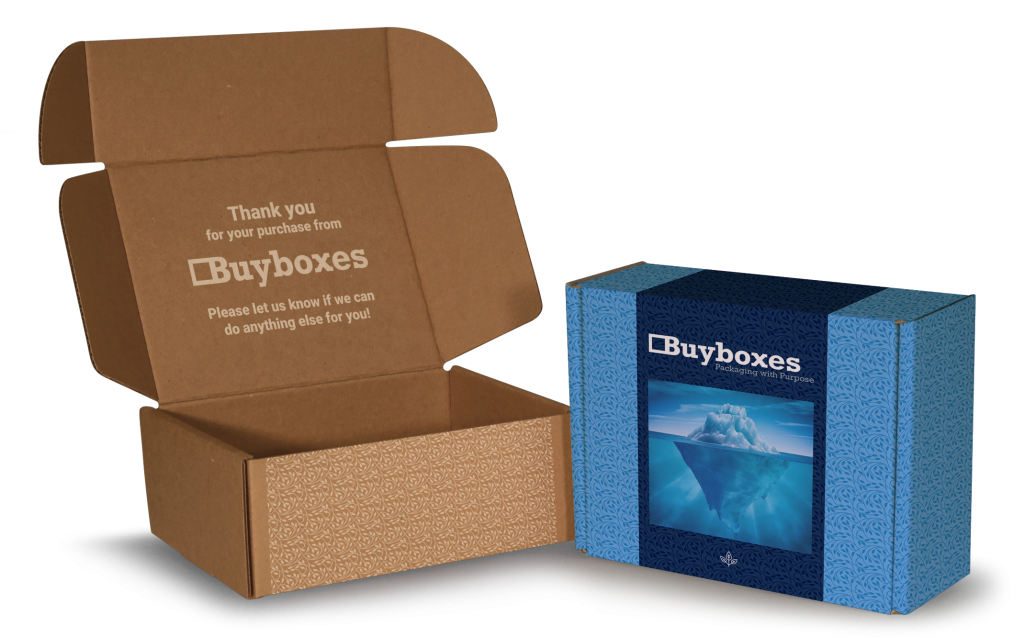 Buyboxes blue and brown printed mailer boxes