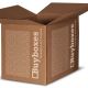 brown printed shipping boxes