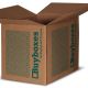 Brown shipping box printed with green ink